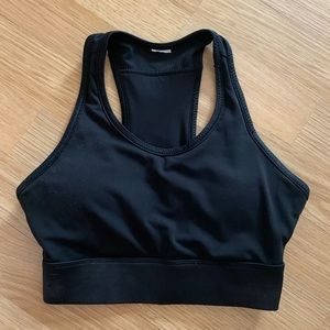 Black sports bra. Worn one time. Good condition.
